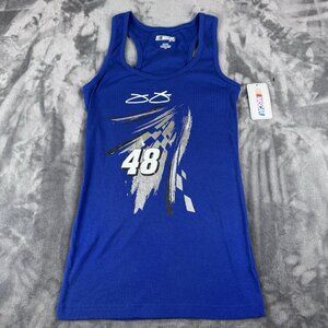 NWT Nascar For Her Women's Blue Ribbed Jimmie Johnson #48 Tank Top Large